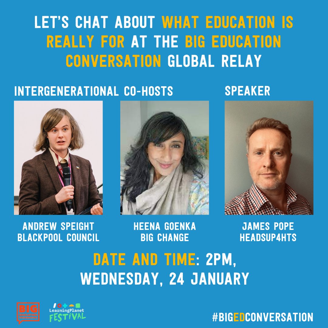 Intergenerational collaboration is crucial for building a more inclusive education system. It is also a key pillar of <a href="/BigEdConvoEng/">Big Education Conversation England</a>, which is hosting a space to discuss the purpose of education on January 24. Join us and share your thoughts!

Register: bit.ly/RegisterForBig…