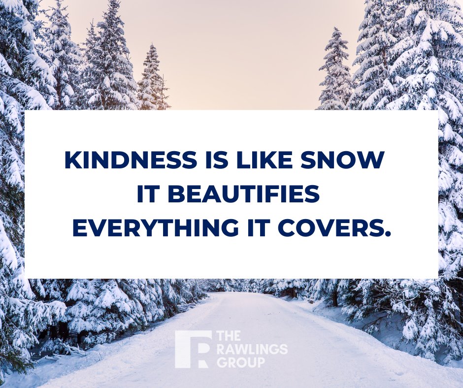 “Kindness is like snow – it beautifies everything it covers.” – Kahlil Gibran

#wordsofwisdomwednesday #wearerawlings