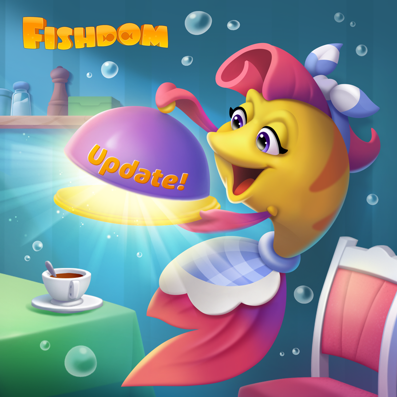 FishdomOfficial's tweet photo. Our steaming hot update is here! 🍳 Grab it NOW: https://t.co/F1ou58Ci8t https://t.co/CZyHA0wqMR