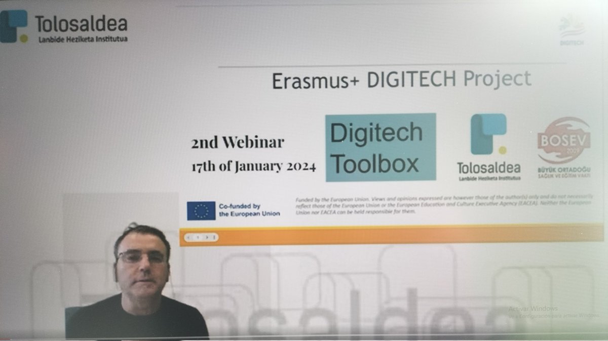 A webinar related to the Digitech Toolbox (digitechtoolbox.eu) has been carried out in TolosaldeaLH Higher Vet School
@ProjectDig74509 <a href="/Int_Tknika/">International_TK</a> <a href="/TolosaldeaLH/">Tolosaldea LH</a>