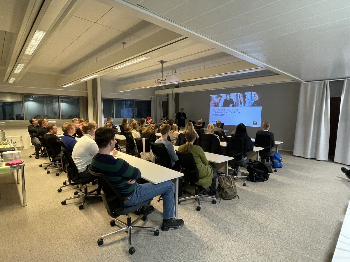 Ramboll ja suunnittelualan mahdollisuudet esittelyssä <a href="/mikkor70/">Mikko Ruokolainen</a> <a href="/UniEastFinland/">University of Eastern Finland</a> opiskelijoille Joensuussa.
Inviting Bright Minds <a href="/ramboll_fi/">Ramboll Finland</a>