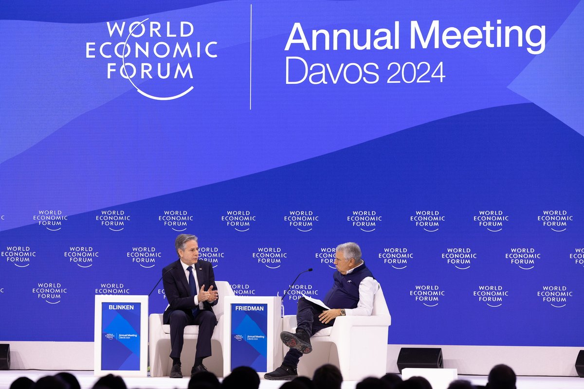 Sat down for a wide-ranging discussion with @TomFriedman during the @wef in Davos. We are living in a time where challenges are increasingly complex, but the United States is committed to engaging with our allies and partners to advance peace and stability.