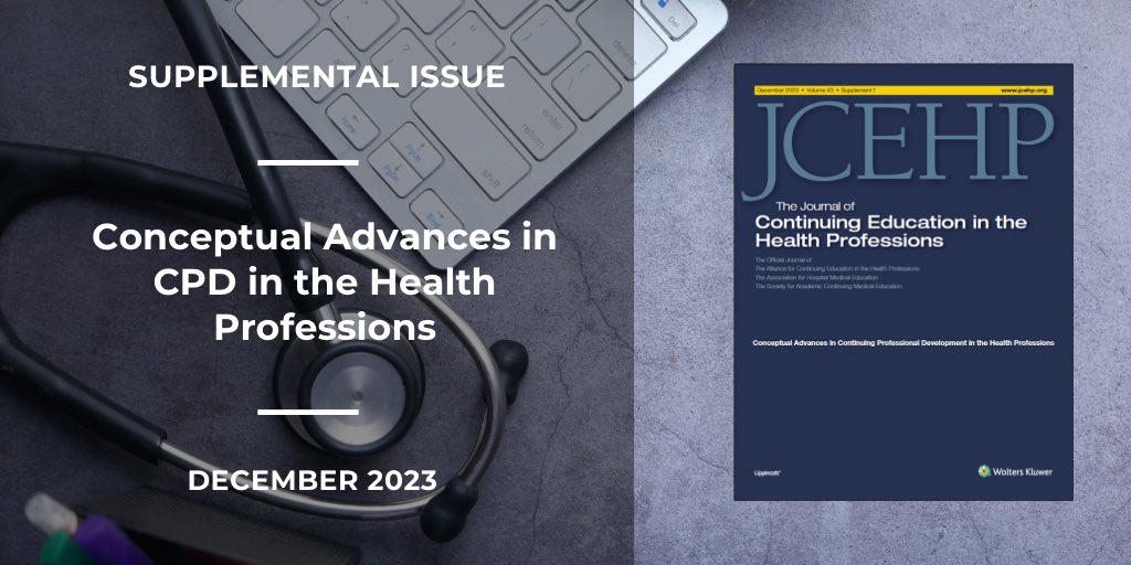 JCEHPonline's tweet photo. Our new supplemental issue, supported by @SACME_CPD, aims to disrupt assumptions about continuing professional development in the health professions. Learn more: https://t.co/uO5X5LOJrp #MedEd #CPD #SACME2024 #CMEchat #CMECPD #CME @WalterTava https://t.co/8NOvwCCr4e