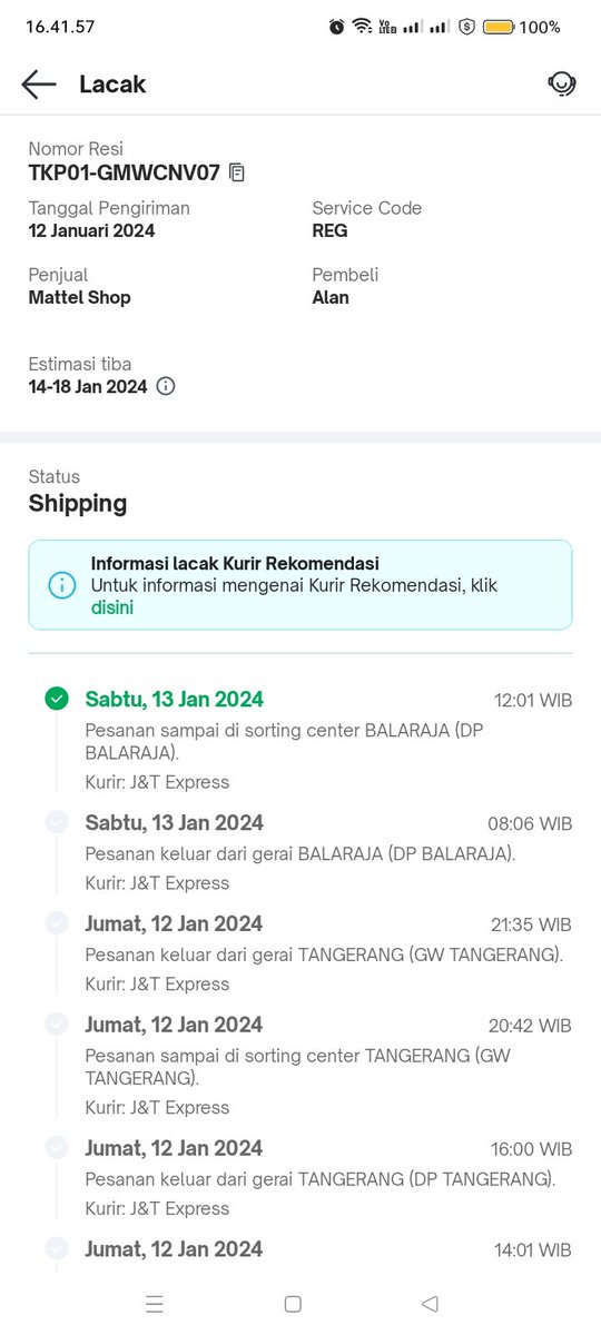 al_firmans1908's tweet photo. @jntexpressid Stuck! Japri WA yg nyaut MESIN mulu, bukan MANUSIA. CoPast No. Resi malah jawab nya 'Kurang Tepat'. Hadeuh https://t.co/ivB51qVJJI
