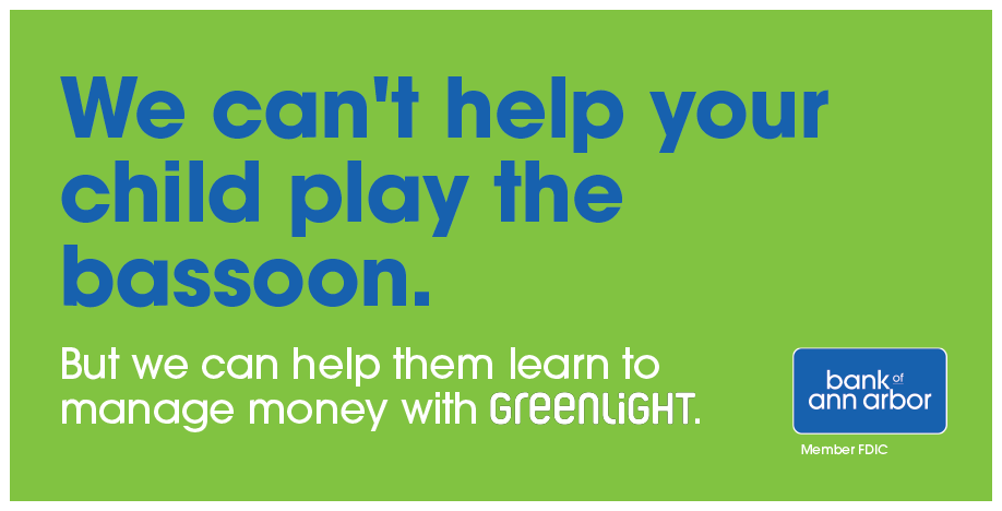 bankofannarbor's tweet photo. We've partnered with Greenlight, the debit card and money app for kids and teens. Greenlight allows parents to teach their kids smart money habits with flexible spending controls. Greenlight is now available to Bank of Ann Arbor customers, on us. #annarbor
https://t.co/w5UwDRRfSq https://t.co/aBunqNa9yL