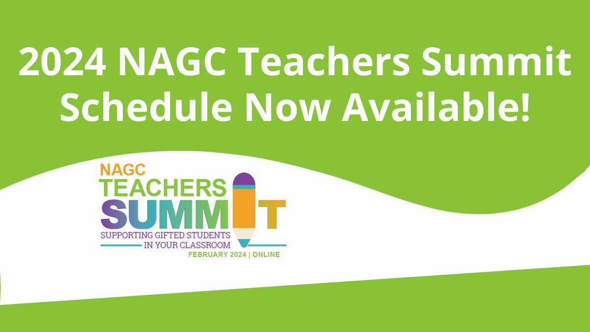 The full schedule for the NAGC Teachers Summit, February 13-14, is now available! Find out more about the keynote and breakout sessions to plan your educational journey: buff.ly/3TYpjFj #Gifted #GiftedEd #GiftedMinds