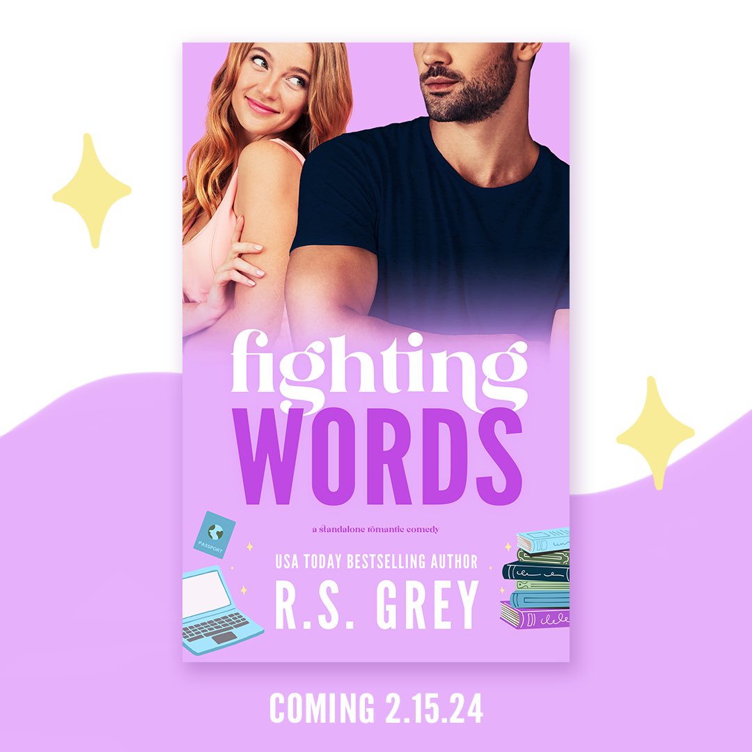 Author R.S. Grey has revealed the cover for Fighting Words, releasing February 15, 2024!

Preorder on Amazon!
mybook.to/FightingWords

#CoverReveal #ContemporaryRomance #RomanticComedy #AgeGap #WorkplaceRomance #GrumpyandSunshine #ForcedProximity #RoommatestoLovers