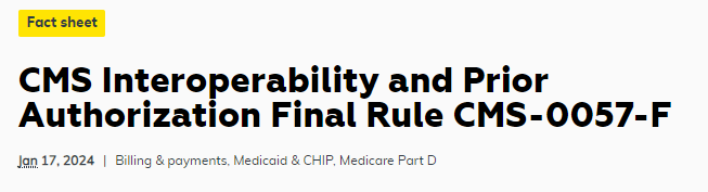 CMS has released Interoperability and Prior Authorization Final Rule! Excited for #TEFCA to support scalability of payer and provider #FHIR APIs! Huge thanks and congratulations to @AMugge for moving interoperability forward! cms.gov/files/document… cms.gov/newsroom/fact-…