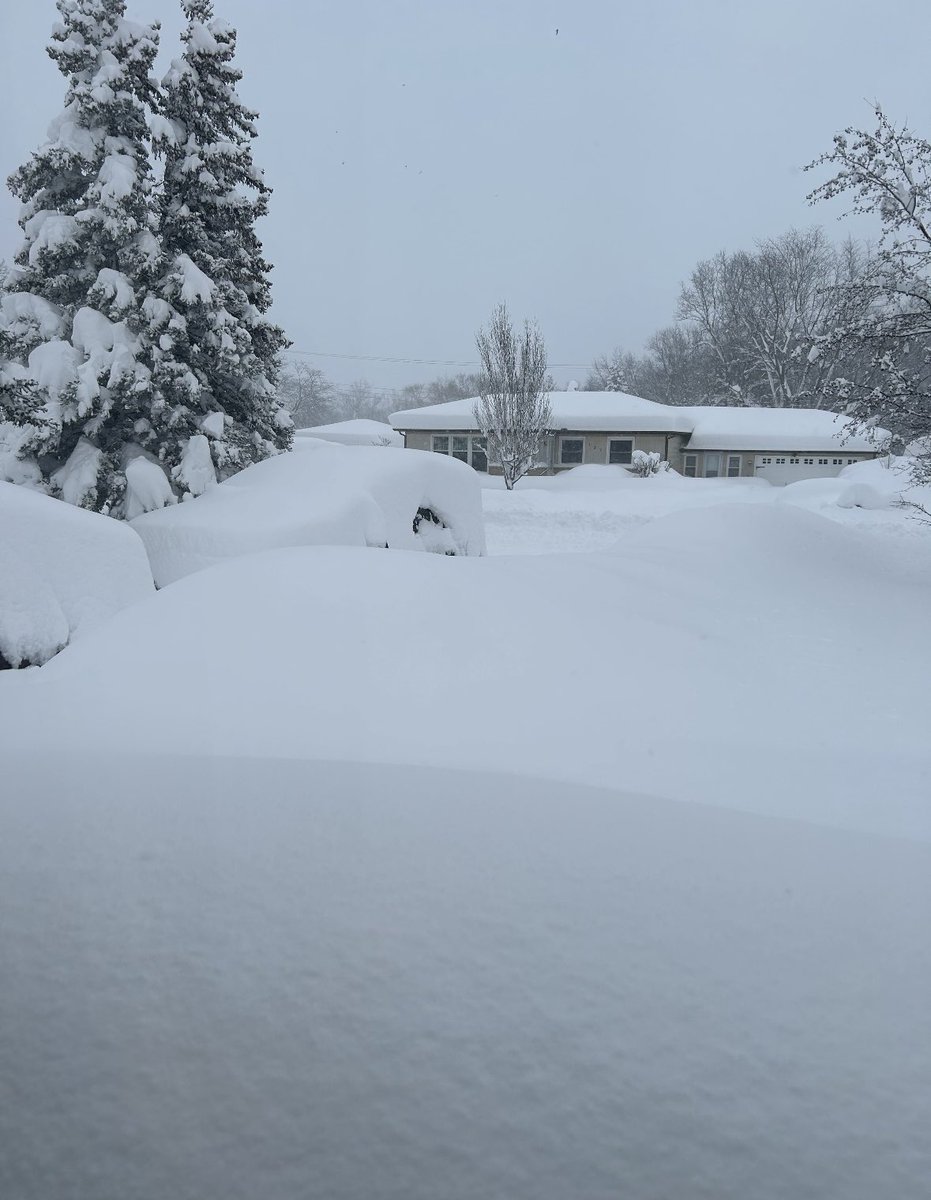 AjayCybulski's tweet photo. “Soft” 

This is my aunt’s house about 1.5 miles from the stadium. 

They got three more feet overnight bringing the totals to around six/seven FEET in Orchard Park. 

Stay safe. 

#BillsMafia https://t.co/hYAMW10QJk