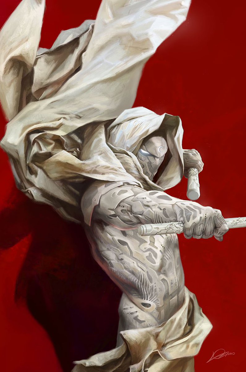 Lozifer's tweet image. VENGEANCE OF THE MOON KNIGHT #4! (cover)
...a D茅j脿-vu?
When I got the chance to adapt @AlessandroCappuccio's design I wanted to position his beautiful design as the flip side to my Moon Knight from 2022.
Everything falls into place.
#MoonKnight #4 #cover #Marvel #AlexanderLozano