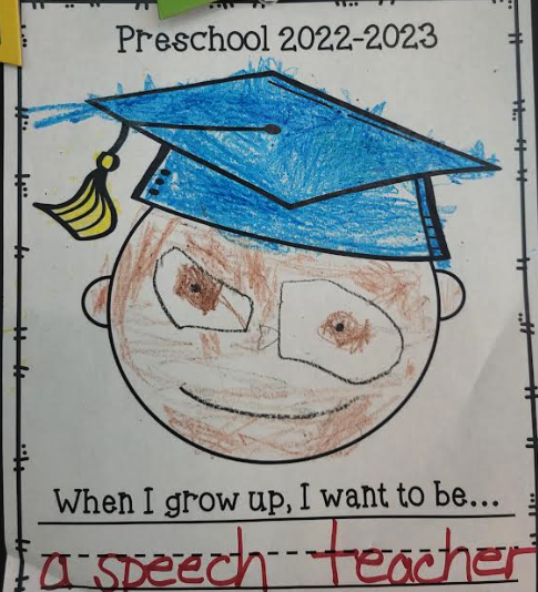GrantWoodAEA's tweet photo. Grant Wood AEA Speech-Language Pathologist Beth shares a few of the student drawings and notes she's collected over the years. One student plans on becoming a speech teacher just like her!
#EveryDayatAEA #GrantWoodAEAPride #SLPtoBe https://t.co/EfQhcyjMcu