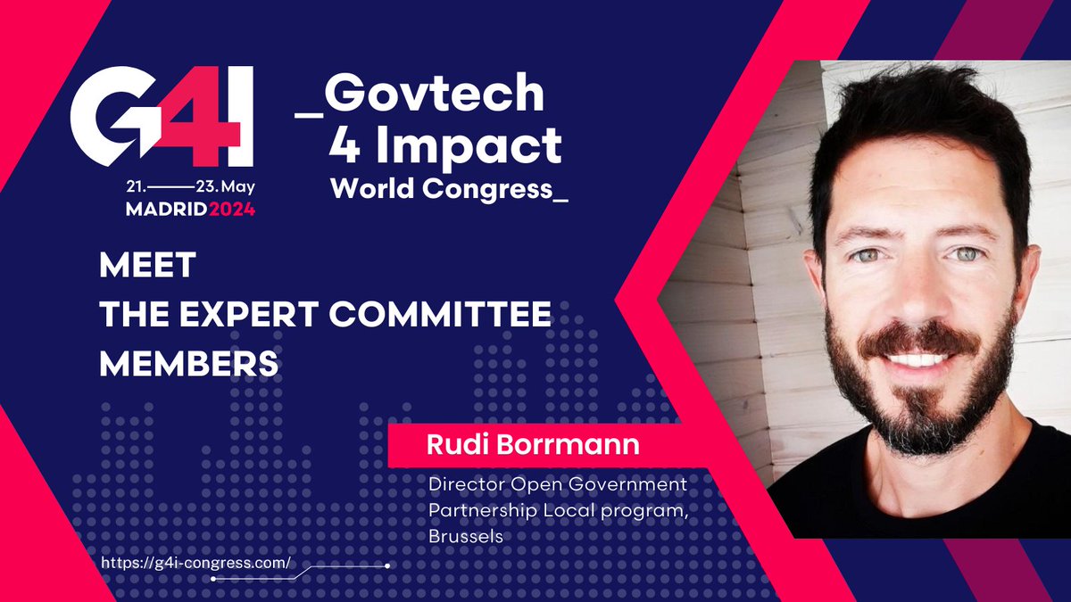 ✨#MeetTheExperts of #G4I2024: @DonRudi-Director @opengovpart program. Rudi has been at the forefront of open government initiatives, driving #innovation and transformative reforms. Learn more here about him and the rest of G4I's expert committee here - bit.ly/46MF45V