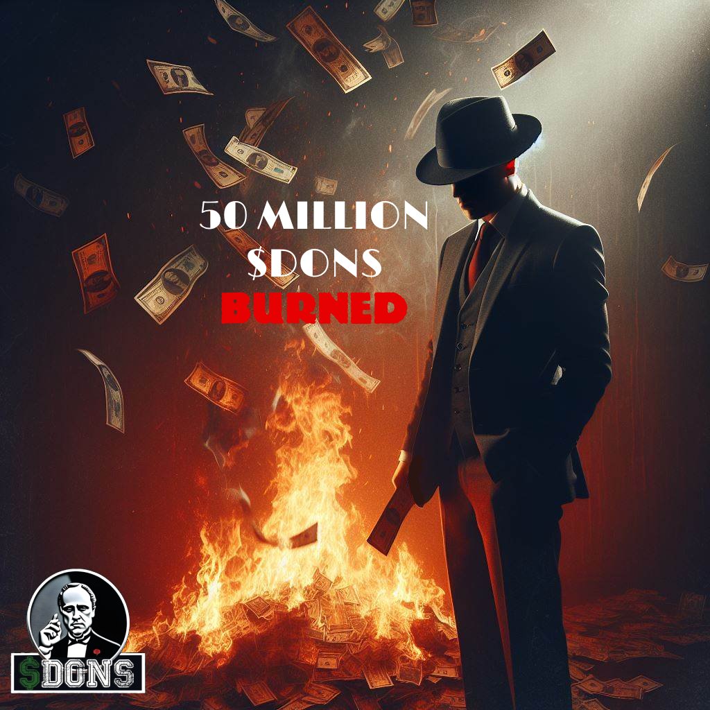 At DONS we like to BURN 🔥

To celebrate our passion we have just started our first schedulded token.

50 MILLION $DONS 
have been sent to the graveyard ⚰️

bscscan.com/tx/0x2c318b67b…

Further decreasing our supply and supporting our deflationary system. 
This will be our first in a