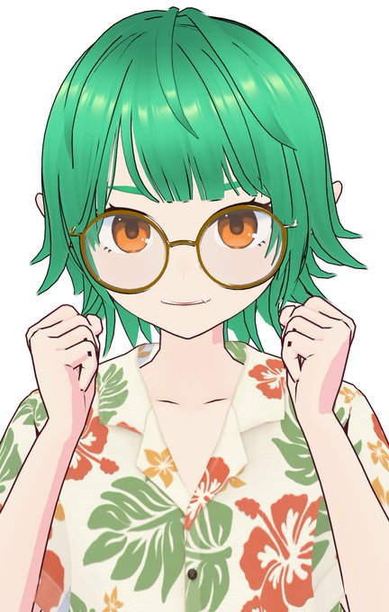 「1girl hawaiian shirt」 illustration images(Latest)