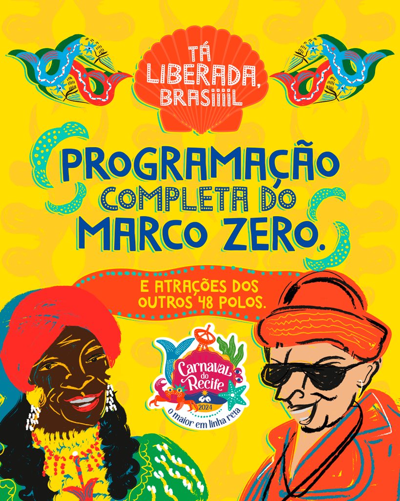 JoaoCampos's tweet photo. Tem gente aí esperando a programação completa do Marco Zero do Carnaval do Recife 2024? Então, não precisa esperar mais não! Simbora pro maior e melhor Carnaval em linha reta do mundo! 🎉 https://t.co/IGD5YAwhWi