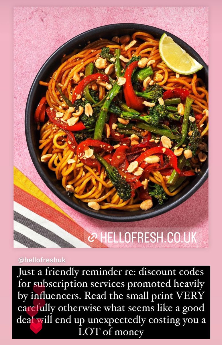 Just a friendly reminder when signing up for subscriptions or offers online. ALWAYS read the T&amp;Cs otherwise you might get an unexpected bill which it’s very hard to do anything about 🙄<a href="/HelloFreshUK/">HelloFresh UK</a> putting this on here as they rely heavily on influencer marketing for signups