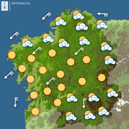 MeteoGalicia's tweet photo. Da #BorrascaIrene ao anticiclón sobre #Galicia 

A partir de agora, 48h de transición☔️🌦️⛅️☀️🌂 https://t.co/Jsoec5SfQ7