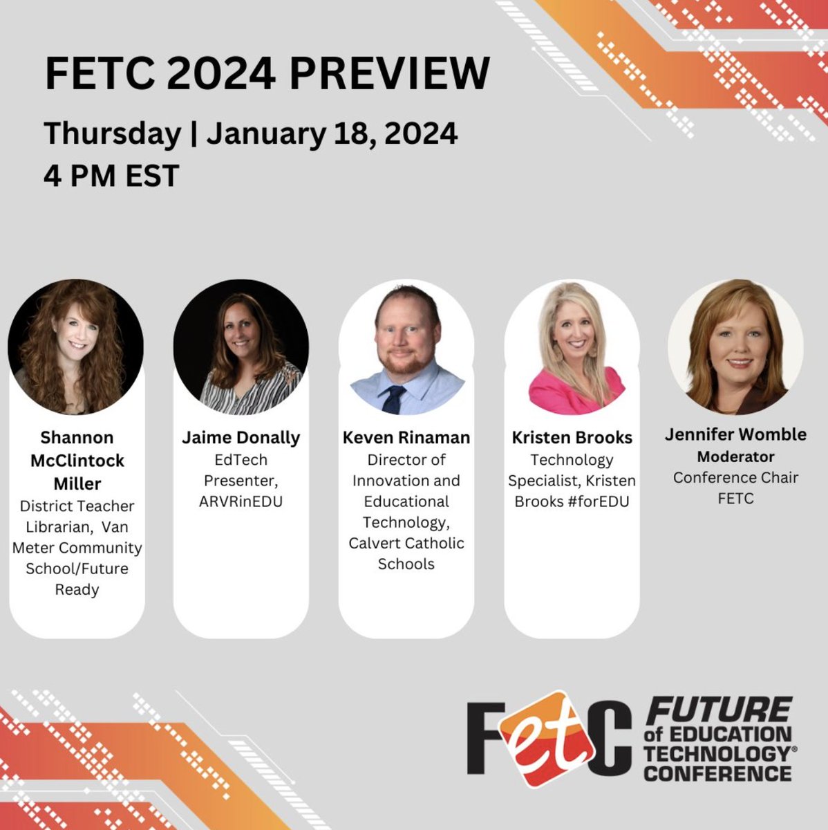 See the #FETC 2024 Preview Show this Thursday, January 18th! It will be a great way to kick off our time together at FETC.🎉 You can register here, friends. We hope to see you there. ❤️ buff.ly/48D6EmQ #tlchat #futurereadylibs #edchat #edtech #ISTElib