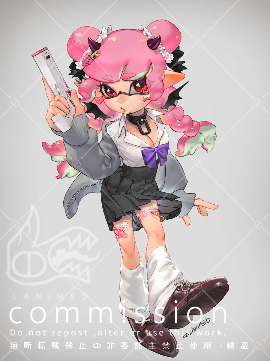 インクリング ,イカガール(スプラトゥーン) ,インクリング 「Commission 感謝超可愛美少女委託!! 」|樂米得🦀ラミドのイラスト