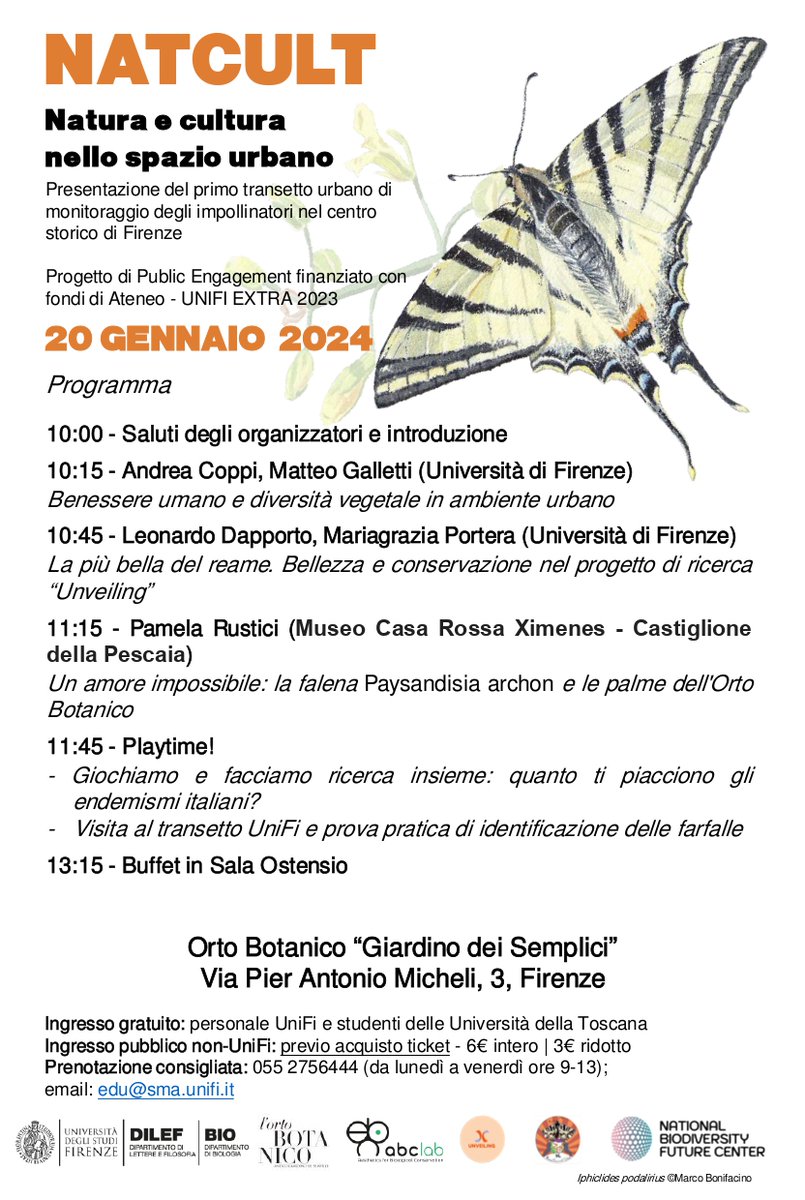 MuseoStoriaNaturale (@storianaturale) on Twitter photo #Firenze | Osserviamo insieme gli insetti
Il #20gennaio ti aspettiamo all’Orto botanico <a href="/UNI_FIRENZE/">Università di Firenze</a> per la presentazione del transetto di monitoraggio degli insetti impollinatori, in particolare le farfalle!
Cos'è un transetto urbano?
Vieni a scoprirlo!
u.garr.it/uswkz #Firenze | Osserviamo insieme gli insetti
Il #20gennaio ti aspettiamo all’Orto botanico <a href="/UNI_FIRENZE/">Università di Firenze</a> per la presentazione del transetto di monitoraggio degli insetti impollinatori, in particolare le farfalle!
Cos'è un transetto urbano?
Vieni a scoprirlo!
u.garr.it/uswkz