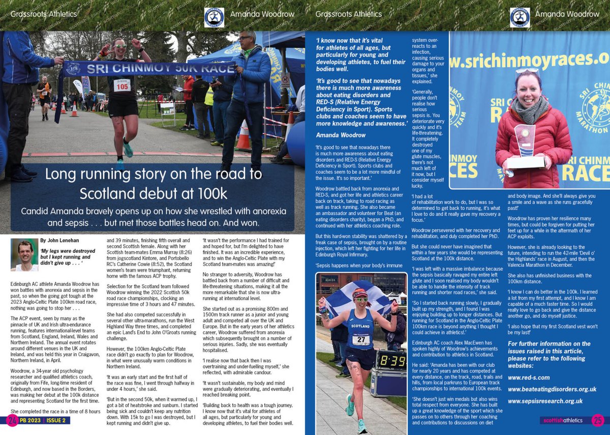 AMANDA JOURNEY #SALtogether Among that ACP 🏴󠁧󠁢󠁳󠁣󠁴󠁿 team is @Amanda_Zoom who spoke candidly to John Lenehan (@EdinburghAC ) for PB interview last year Read⬇️ scottishathletics.org.uk/ultra-runner-a… @TaritTweets @BeatED_Scotland @katymaybarden @ScotWomenSport @ThisGirlCanUK @WomensRunning @HDewarSport