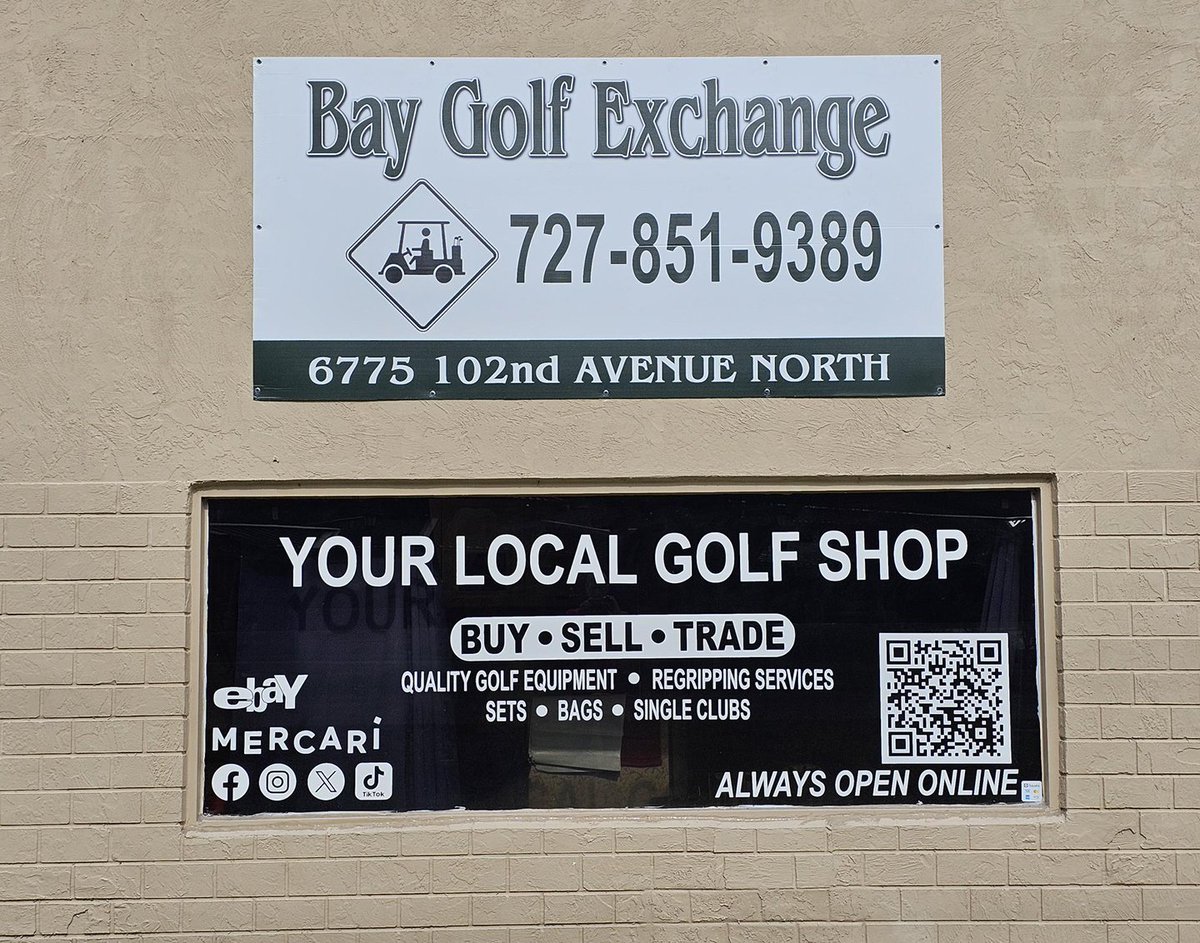 Tampa_Bay_Signs's tweet image. Storefront Signage - 8&apos;x4&apos; Full color wall sign printed on 4mm coroplast, combined with die-cut white vinyl graphics for the front main window for Bay Golf Exchange in Pinellas Park, FL.
#storefrontsignage #outdoorsigns