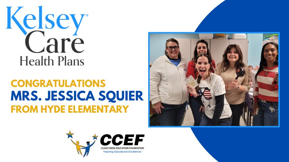 Congratulations to Hyde Elementary 4th grade teacher, Mrs. Jessica Squier! We hope you enjoy your $500 gift card. We appreciate teachers and this chance to show how much!
A BIG thanks to KelseyCare Health Plans for sponsoring this wonderful gift and for all you do for schools.