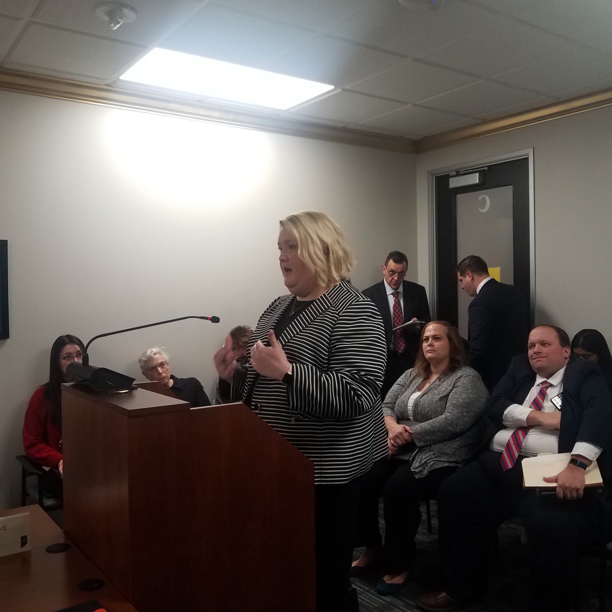 Indianapolis immigration attorney Rachel Van Tyle testifies against provisions in HB1264 that will create big problems for new citizens who want to vote in Indiana.