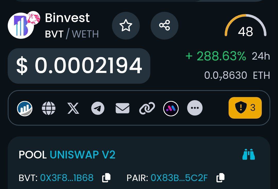 Binvest_ERC20's tweet photo. Exciting News Fam
Our logo and Social already Update on Dextools 🔥🔥🔥
#ETH #Ethererum #BINVEST $BVT
https://t.co/znslQlit64 https://t.co/R7kOTcKdMH