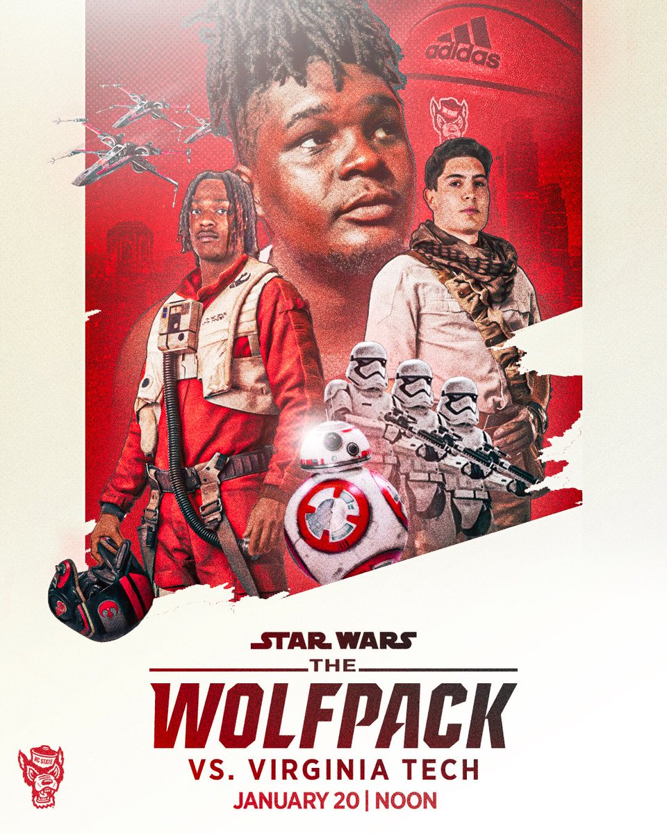 PackAthletics's tweet photo. Get ready #WPN because @packmensbball is bringing the force to a galaxy near you this Saturday!

Tickets for this epic battle between NC State and VT are still available. Don’t miss your chance to join the Jedi Knights and get your own lightsaber! (while supplies last) 

#GoPack https://t.co/Icw6p4c8e7