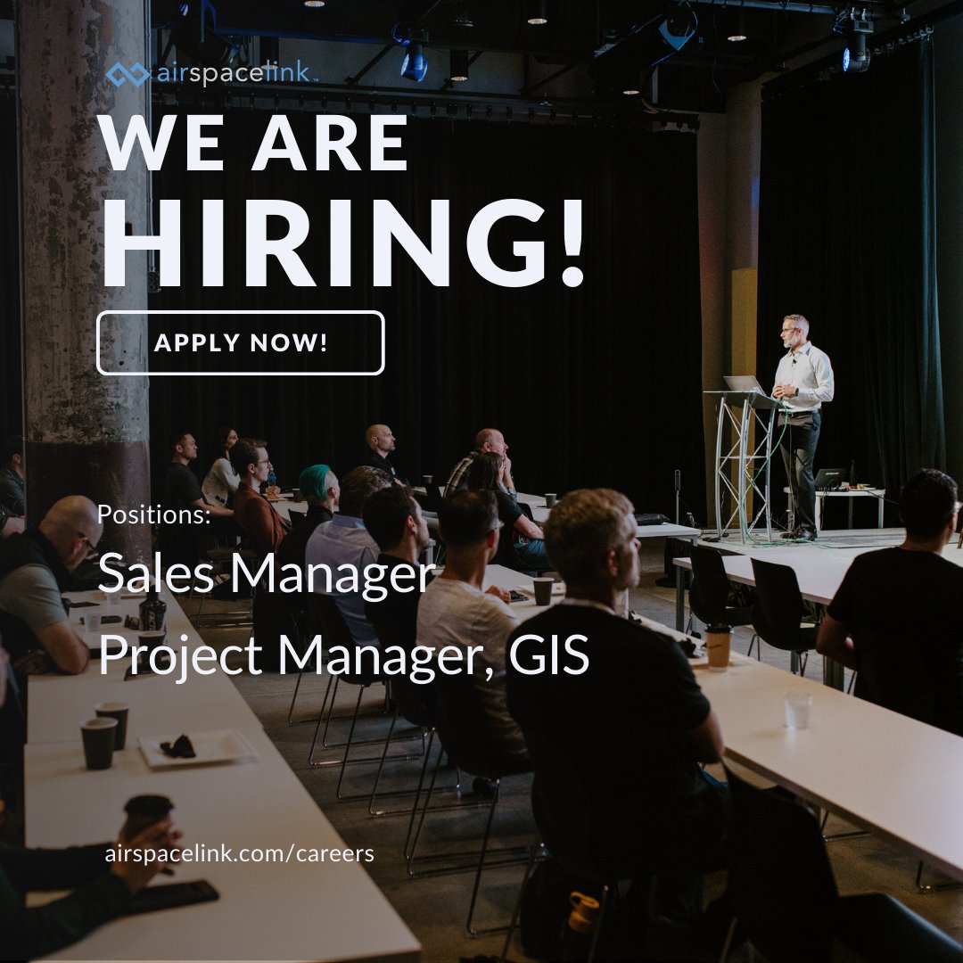 #AirspaceLink is #hiring! We’re looking for passionate individuals to fill the following roles on our #businessdevelopment and #projectmanagement team. These hybrid roles will be based out of our HQ in #Detroit at Newlab at Michigan Central. Apply today: hubs.la/Q02gMxCs0