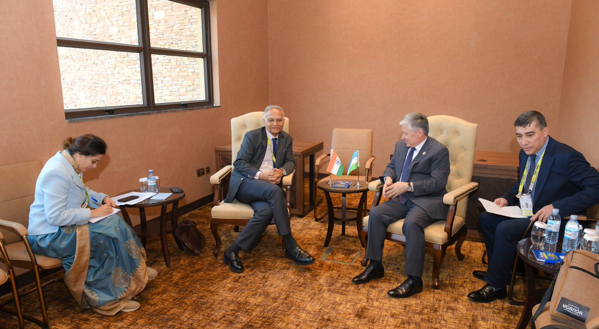 Sanjay Verma (@sanjayvermalfs) on Twitter photo Always nice to meet an old friend, First Deputy FM <a href="/uzbekmfa/">Uzbekistan MFA 🇺🇿</a> Mr. Aloyev Bakhromjon, in Kampala.
Discussed 🇮🇳-🇺🇿 political, economic & cultural issues, as well as of our cooperation in regional & multilateral fora.
<a href="/MEAIndia/">Randhir Jaiswal</a> <a href="/amb_tashkent/">India in Uzbekistan</a> Always nice to meet an old friend, First Deputy FM <a href="/uzbekmfa/">Uzbekistan MFA 🇺🇿</a> Mr. Aloyev Bakhromjon, in Kampala.
Discussed 🇮🇳-🇺🇿 political, economic & cultural issues, as well as of our cooperation in regional & multilateral fora.
<a href="/MEAIndia/">Randhir Jaiswal</a> <a href="/amb_tashkent/">India in Uzbekistan</a>