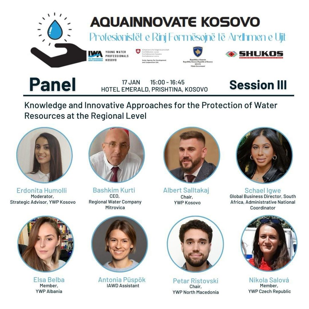Our Global Business Director - Schael Igwe is attending a conference organised by the IWA Young Water Professionals (Kosovo Chapter) entitled: **AQUAINNOVATE KOSOVA: YOUNG PROFESSIONALS SHAPING THE WATER FUTURE.** #SDG6 #Goal6 #Sanitation 💧