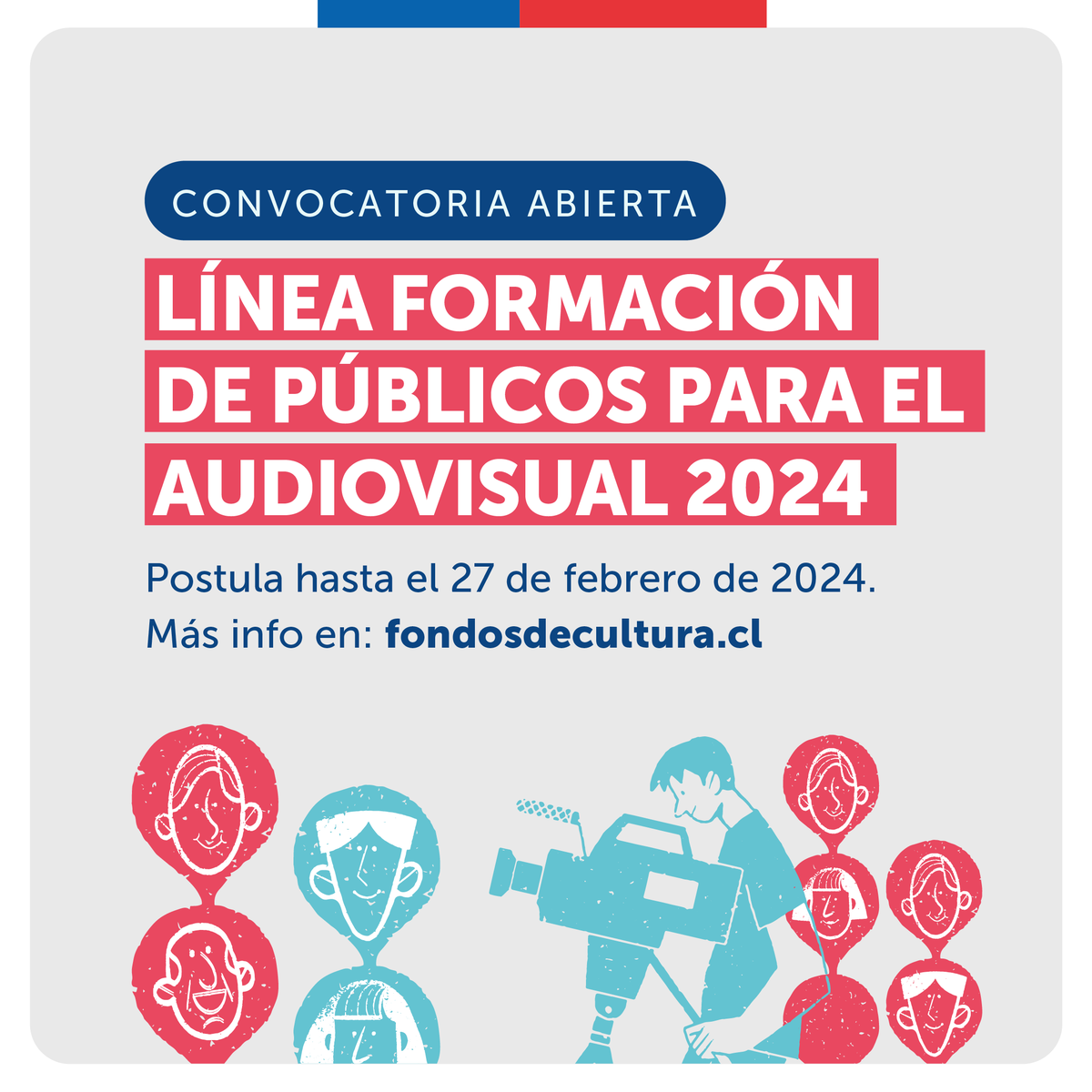 📢 Informamos que la convocatoria "Línea Formación de Públicos para el Audiovisual 2024" ya está abierta. 🎬 Este llamado busca financiar proyectos que promuevan la formación de audiencias en el ámbito audiovisual.

🌐 Todos los detalles visita fondosdecultura.cl/linea-formacio…
