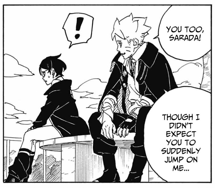borushiki2026's tweet photo. One of the most underlooked moments is that Boruto has  only genuinely smiled once after Sasuke got turned into a tree.

And it was reserved for none other than Sarada https://t.co/kzD5cD2rTH
