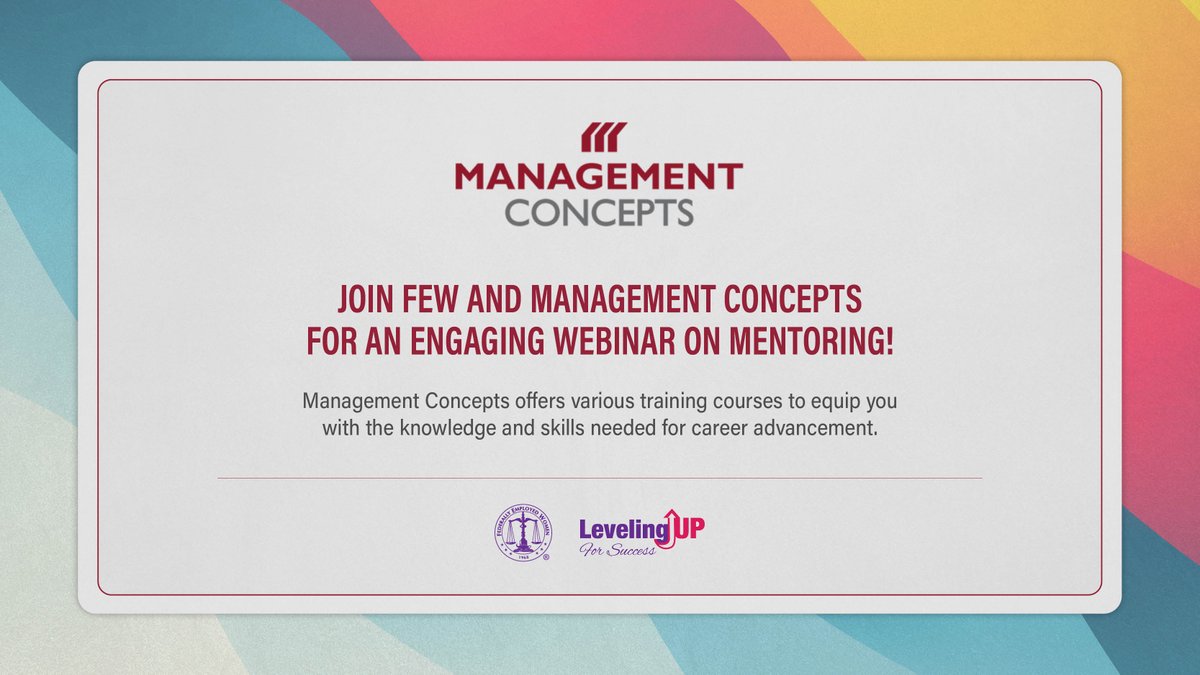 FEWNational's tweet image. Management Concepts offers various training courses to equip you with the knowledge and skills needed for career advancement. Find the classes that will help you to level this year at: bit.ly/3HkF4Px @mgmt_concepts

#ManagementConcepts #professional development