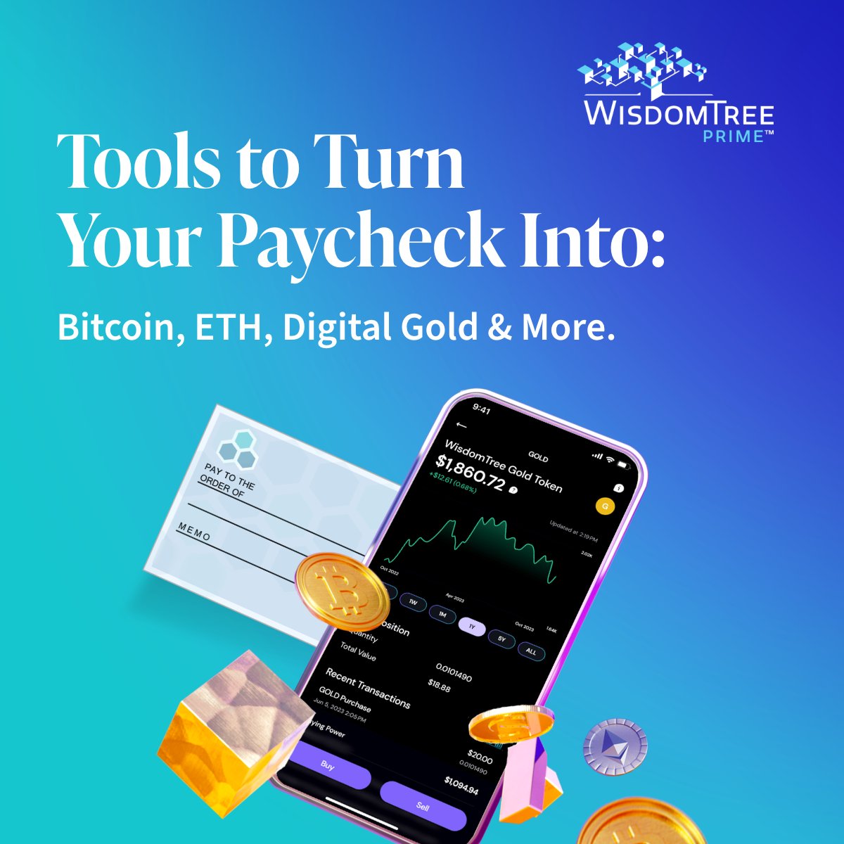 What if you could turn your paycheck into Bitcoin? With tools from WisdomTree Prime, you can turn your paycheck into Bitcoin, ETH, Digital Gold, and so much more! Download Now: app.wisdomtreeprime.com/owuo/lv7shqk9