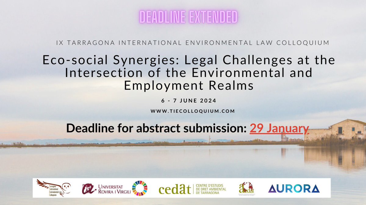 Good news! 📣 The deadline for abstract submissions has been extended to the 29th of January 2024! More info: tiecolloquium.com   #tiec2024 @CEDATURV @universitatURV   ***** Don´t forget to submit your abstract before 29th of January‼️