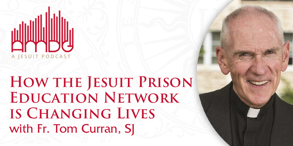 On the new #AMDG pod, our guest is Fr. Tom Curran, SJ, former president of @RockhurstU and coordinator of the #Jesuit Prison Education Network. He shares how prison education is a prophetic statement against the dehumanizing criminal justice system. 🎧 ow.ly/wlr050QrJQF