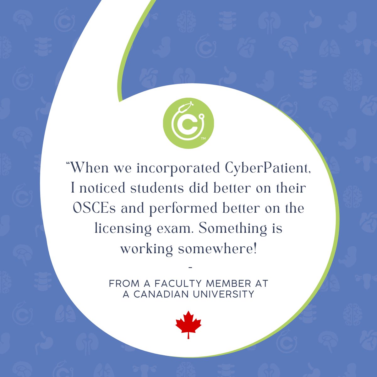 Our Canadian partner attests that integrating CyberPatient has enhanced student success in OSCEs and licensing exams. 

We love to hear that CyberPatient is making an impact!

#CyberPatient #HealthcareEducation