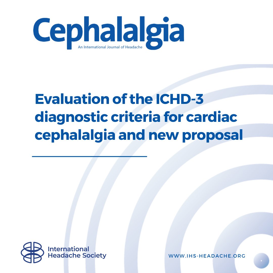 ihs_official's tweet photo. This study evaluated ICHD-3 diagnostic criteria for cardiac cephalalgia in the largest series of patients with cardiac cephalalgia to date and propose new diagnostic criteria for this entity.
Study by Navarro-Pérez et al.
@mapinape
#headache #ichd #ichd3
https://t.co/E41NBTFF6F https://t.co/kAW67eOmf6