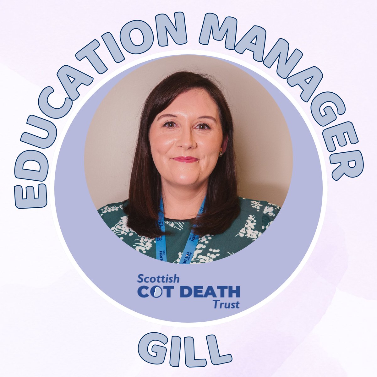 💜Meet the Team💜 Education Manager - Gill Find out more at scottishcotdeathtrust.org/our-team/