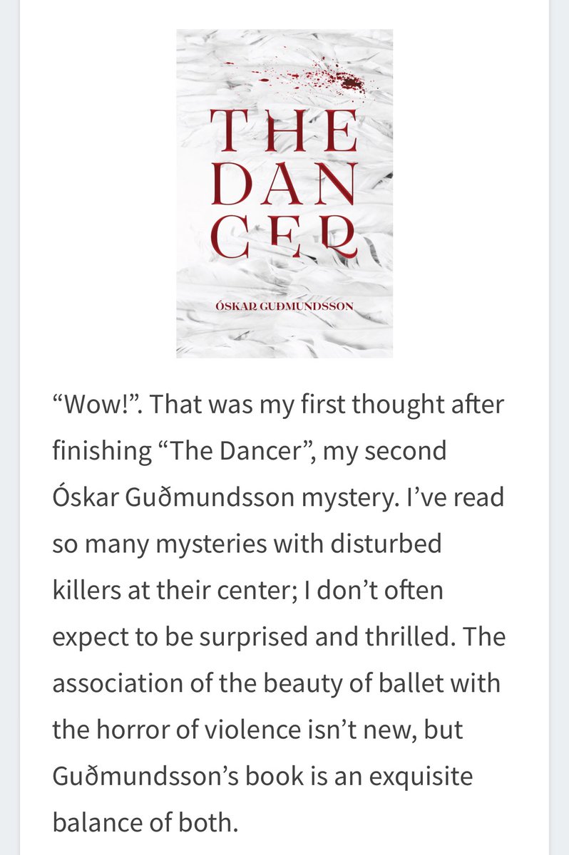 So happy with amazing review from @angryalgonquin 🕺@CorylusB @graskeggur @sh_ewa #TheDancer