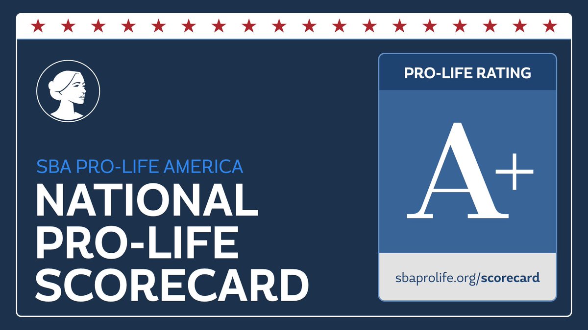 Proud to have earned an A+ on the Susan B. Anthony pro-life scorecard! I will always stand up for the lives of the unborn.