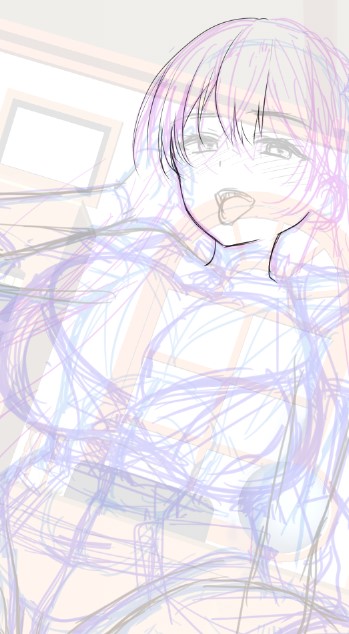 ジャケット用のイラストを描いてる