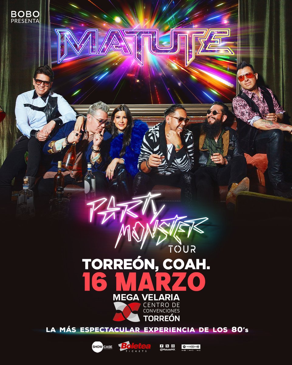 CCTorreon's tweet image. ‼️𝗖𝗢𝗡𝗙𝗜𝗥𝗠𝗔𝗗𝗢‼️
Iniciamos el año con @MATUTEmx y su espectáculo “Party Monster Tour 2024” en la nueva Velaria Centro de Convenciones.
🗓️16 de marzo 2024
La venta de boletos inicia este jueves 18 de enero por el sistema Boletea

#ExperienciaSinLímites #PartyMonsterTour