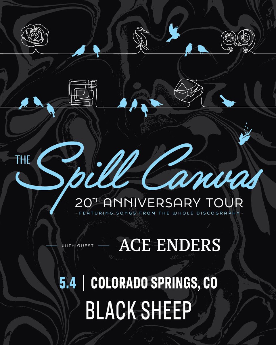 The Black Sheep (@blacksheepco) on Twitter photo NEW SHOW โจ
<a href="/thespillcanvas/">The Spill Canvas</a> - 20th Anniversary Tour w/ special guest <a href="/ace_enders/">ace enders</a>
๐
May 4th
๐ซ On Sale Friday | 12pm
๐ blacksheeprocks.com NEW SHOW โจ
<a href="/thespillcanvas/">The Spill Canvas</a> - 20th Anniversary Tour w/ special guest <a href="/ace_enders/">ace enders</a>
๐
May 4th
๐ซ On Sale Friday | 12pm
๐ blacksheeprocks.com