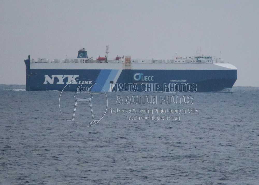 #NYKLine #vehiclecarrier #EMERALD_LEADER wearing #UECC #funnel_colours #underway #offshoreSicily - 11.01.2024 - maltashipphotos.com - NO PHOTOS can be used or manipulated without our permission