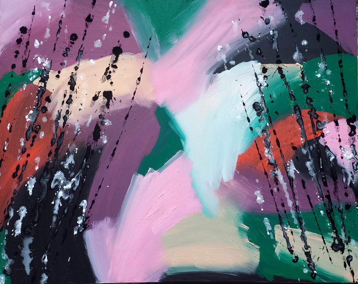 Informel abstract landscape acrilic colors on canvas dimension 1m with 80cm