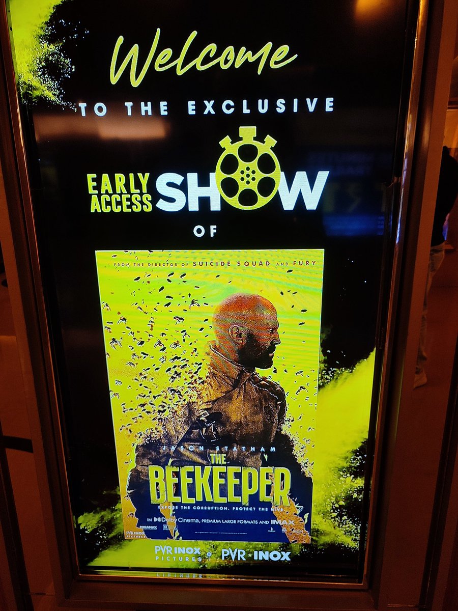 Russel_Olaf's tweet photo. It's #PremiereTime
#NowWatching 👉🏼 #JasonStatham's
#TheBeekeeper #India #PREMIERE
Been waiting for this for a long time...
#Beekeeper #REVIEW coming soon...
#TheBeekeperReview #BeekeperReview https://t.co/7Wj8CiGUIf